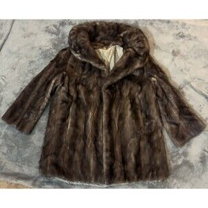 Brown Rabbit Fur Women’s Coat - Petite Small